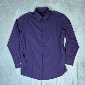 Mizzen+Main Shirts Mens XL Leeward Trim Fit Purple Geometric Stretch Performance